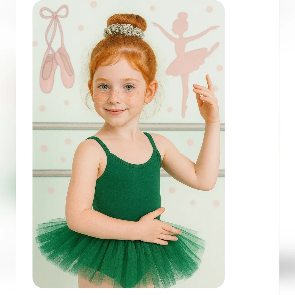 Handmade Sage Green Crochet Ballerina Scrunchie Tutu Bun Hair Accessory Gift